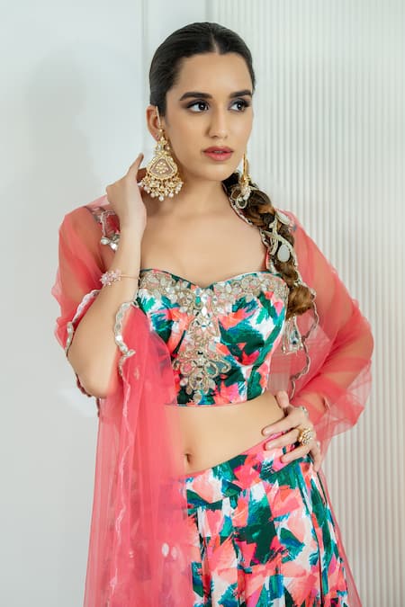 Akanksha Mago Geometric Print Lehenga Set 