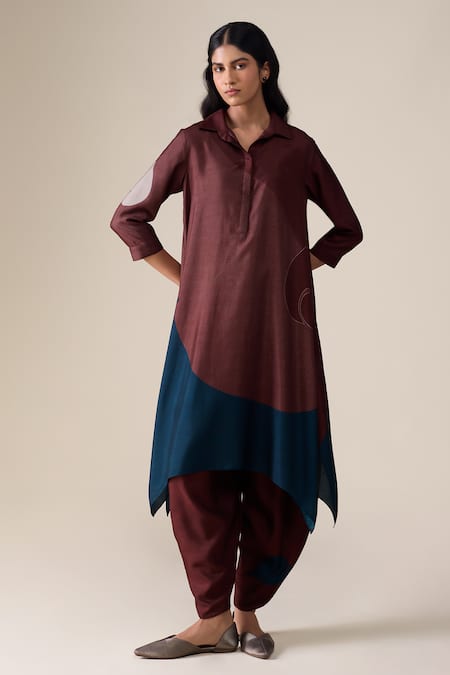Ampm Ohad Leaf Pattern Tunic & Pant Set 