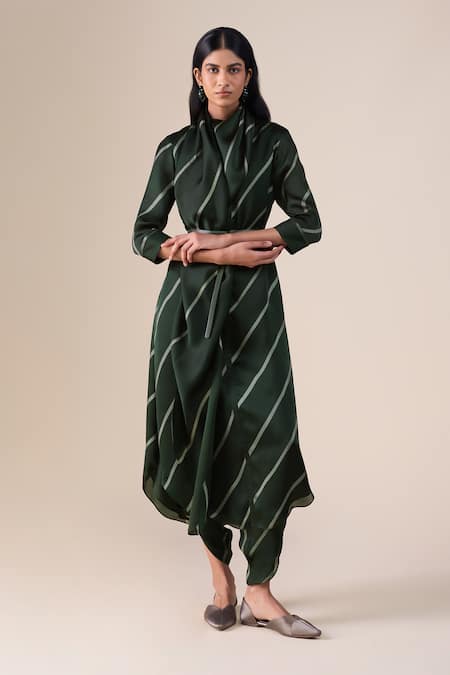 Ampm Zeba Linear Pattern Kurta With Dhoti Pant 