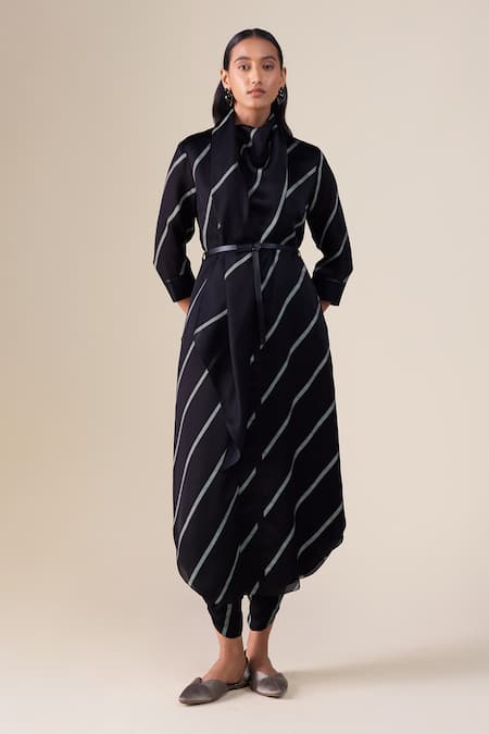 Ampm Zeba Stripe Pattern Kurta With Dhoti Pant 