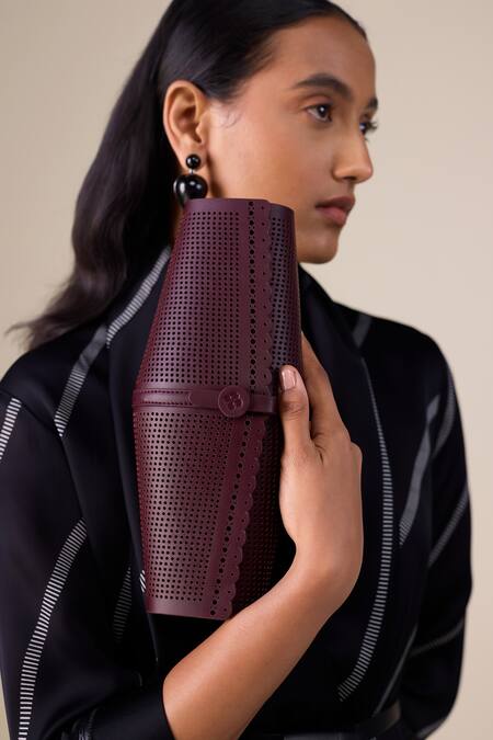 Ampm_Black Satin, Organza Cowl Neck Zeba Stripe Pattern Kurta With Dhoti Pant _at_Aza_Fashions