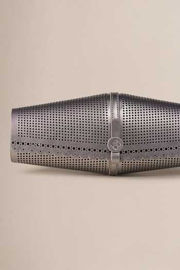 Ampm Silver Cut Work Nilah Bag at Aza Fashions Ampm_Silver Cut Work Nilah Bag _at_Aza_Fashions
