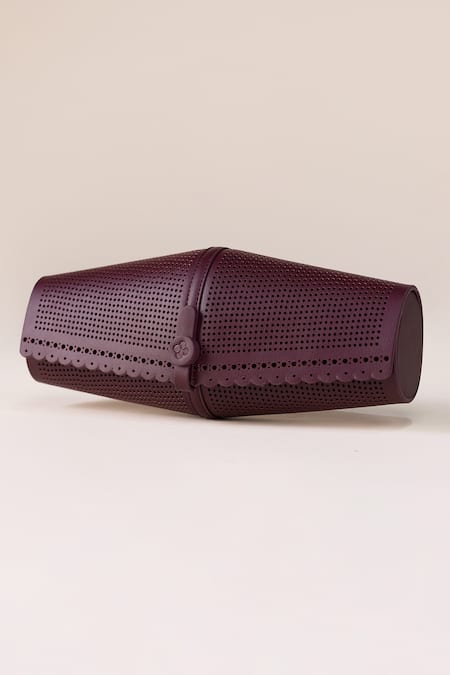 Shop_Ampm_Burgundy Cut Work Nilah Bag _Online_at_Aza_Fashions