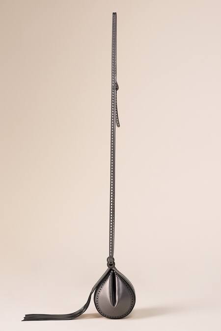 Ampm Silver Fringe, Cut Work Zimri Brogue Pattern Bag Online at Aza Fashions Ampm_Silver Fringe, Cut Work Zimri Brogue Pattern Bag _Online_at_Aza_Fashions