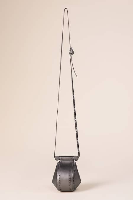 Buy Ampm Silver Fringe, Cut Work Zimri Brogue Pattern Bag Online at Aza Fashions Buy_Ampm_Silver Fringe, Cut Work Zimri Brogue Pattern Bag _Online_at_Aza_Fashions