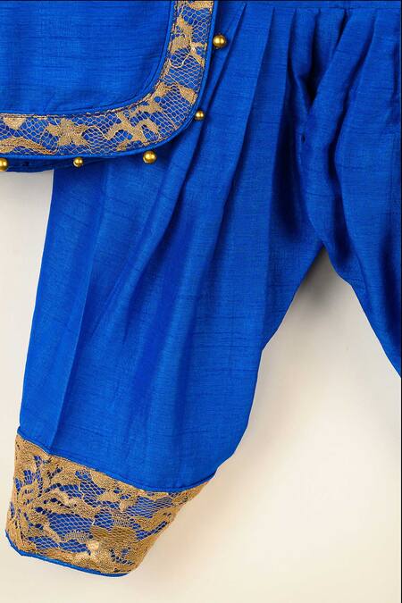 Darleen Kids Couture Blue Silk Beads, Zari, Lace Neelkamal Embroidered Kurta With Salwar Online at Aza Fashions Darleen Kids Couture_Blue Silk Beads, Zari, Lace Neelkamal Embroidered Kurta With Salwar _Online_at_Aza_Fashions