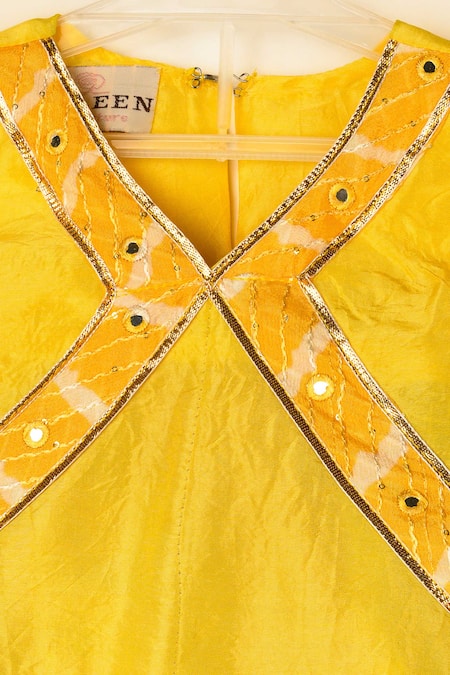 Darleen Kids Couture Basant Placket Embroidered Kurta With Sharara 