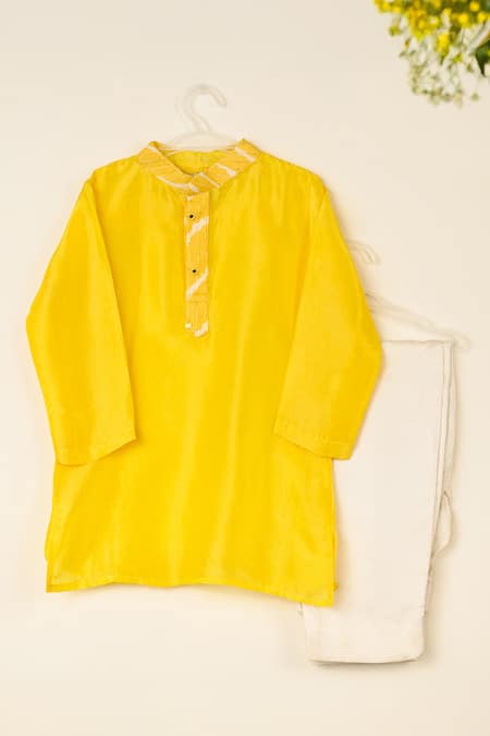 Darleen Kids Couture Basant Placket Embroidered Kurta Set 