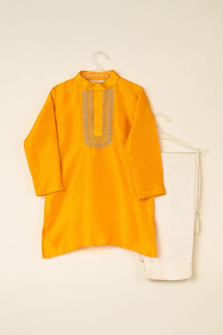 Darleen Kids Couture Pushp Placket Embroidered Kurta Set 