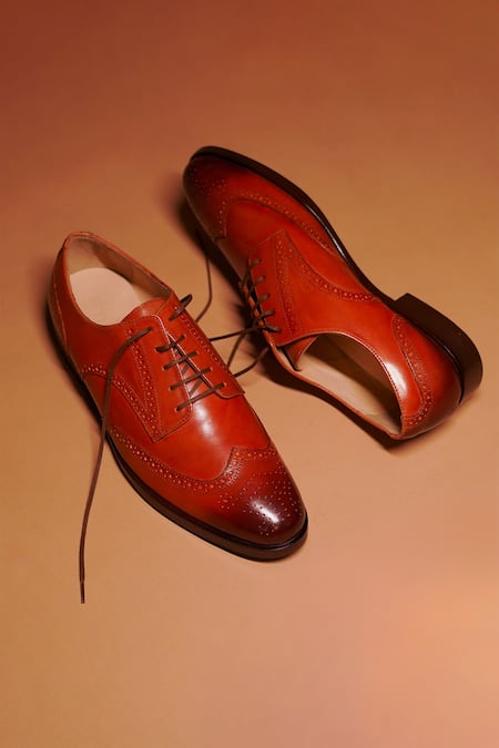 Dmodot Tannino Bruno Brown Leather Brogue Derby Shoes 