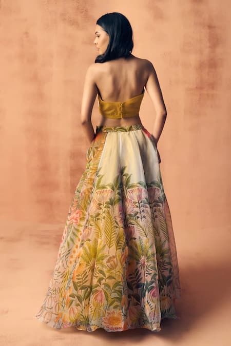 Label Moni K Potpourri Printed Lehenga With Blouse 