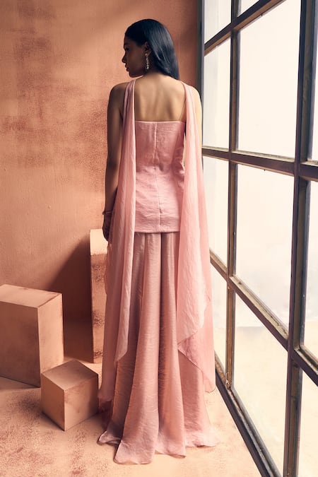 Label Moni K Shirin Embroidered Kurta Sharara Set 