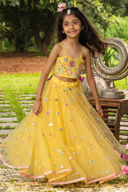 Panchhi By Kanupriya Tibrewala Panchhi Bagh Lehenga Set 