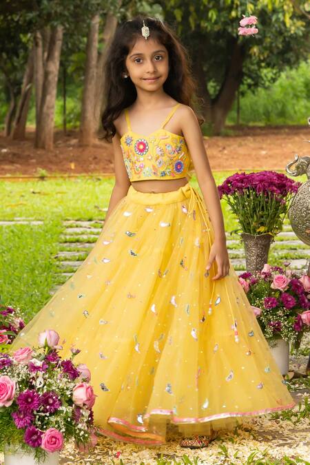 Buy Panchhi By Kanupriya Tibrewala Yellow Silk Embroidery, Beads Panchhi Bagh Lehenga Set Online at Aza Fashions Buy_Panchhi By Kanupriya Tibrewala_Yellow Silk Embroidery, Beads Panchhi Bagh Lehenga Set _Online_at_Aza_Fashions