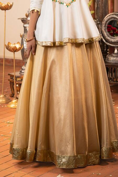 Buy Panchhi By Kanupriya Tibrewala Ivory Chanderi, Silk Embroidery, Stones, Pearls, Beads, Swarna Bagh Lehenga Set Online at Aza Fashions Buy_Panchhi By Kanupriya Tibrewala_Ivory Chanderi, Silk Embroidery, Stones, Pearls, Beads, Swarna Bagh Lehenga Set _Online_at_Aza_Fashions