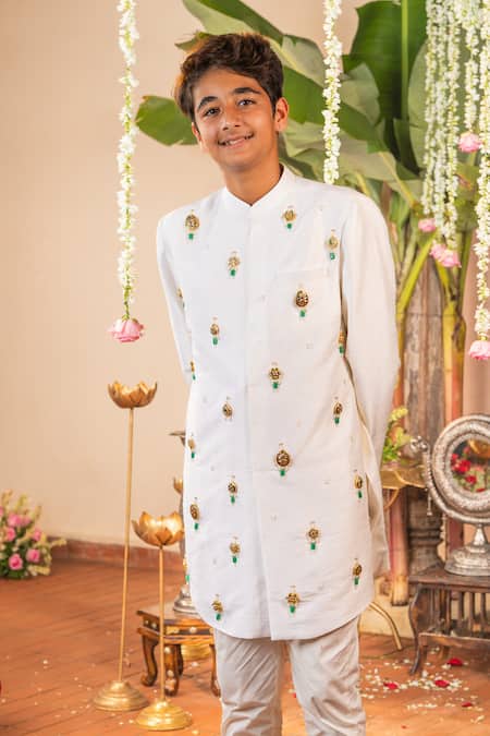 Panchhi By Kanupriya Tibrewala Swarna Bagh Sherwani Set 