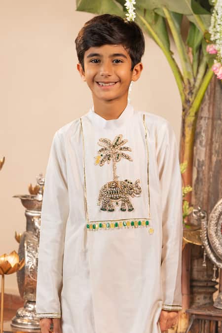 Panchhi By Kanupriya Tibrewala Off White Silk Embroidery, Pearls, Stones Swarna Bagh Kurta And Dhoti Pant Set Online at Aza Fashions Panchhi By Kanupriya Tibrewala_Off White Silk Embroidery, Pearls, Stones Swarna Bagh Kurta And Dhoti Pant Set _Online_at_Aza_Fashions