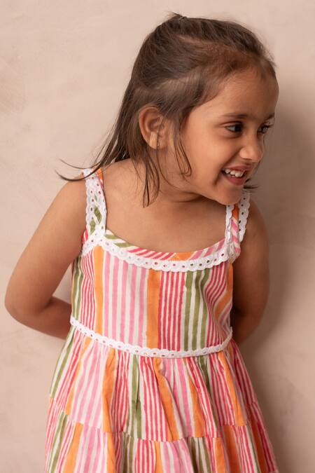 Buy_Plumcheeks_Multi Color Cotton Lace Hawa Dress _Online_at_Aza_Fashions