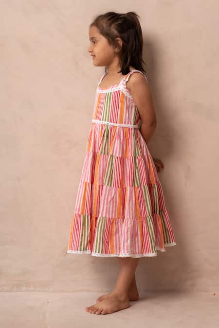 Shop_Plumcheeks_Multi Color Cotton Lace Hawa Dress _Online_at_Aza_Fashions