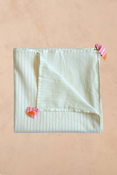 Buy_Plumcheeks_Yellow Cotton Tassels Chandan Jamna Frock And Mittens Set _Online_at_Aza_Fashions