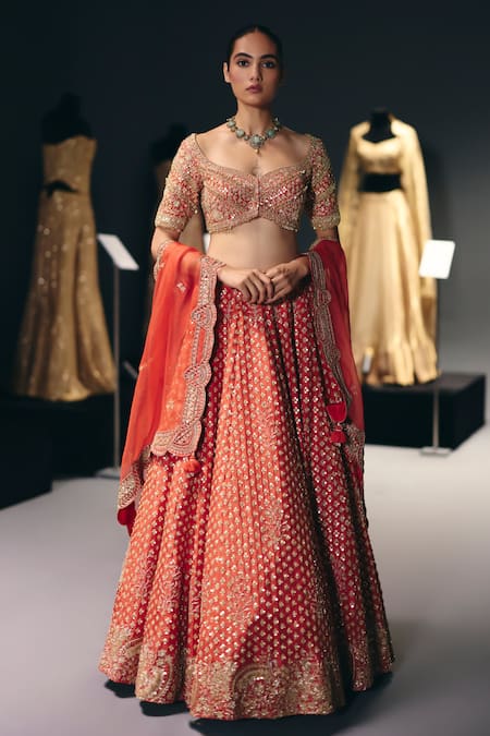 Sana Barreja Rising Sun Hand Embroidered Lehenga Set 