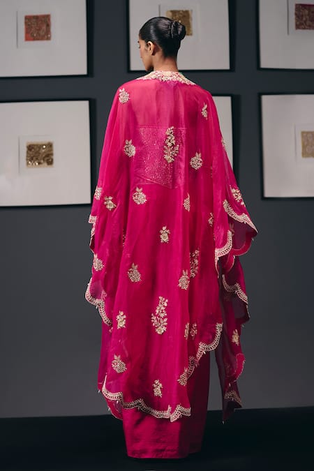 Sana Barreja The Swing Hand Embroidered Cape Skirt Set 