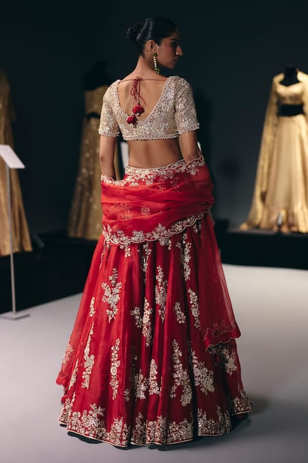 Sana Barreja The Scarlet Garden Embroidered Lehenga Set 