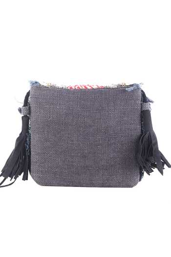 Buy_Nazaakat By Samara Singh_Black Beads, Studs, Tassels Coin And Fringe Embellished Boho Bag _Online_at_Aza_Fashions