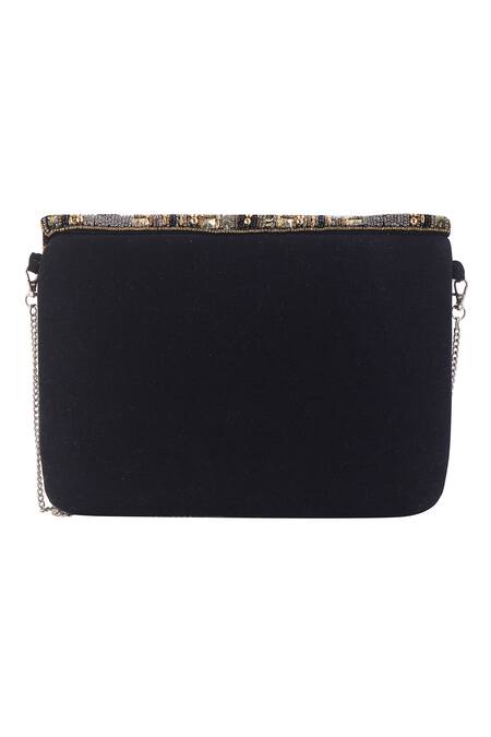 Buy_Nazaakat By Samara Singh_Black Stones, Beads, Sequins Boho And Embellished Sling Bag_Online_at_Aza_Fashions