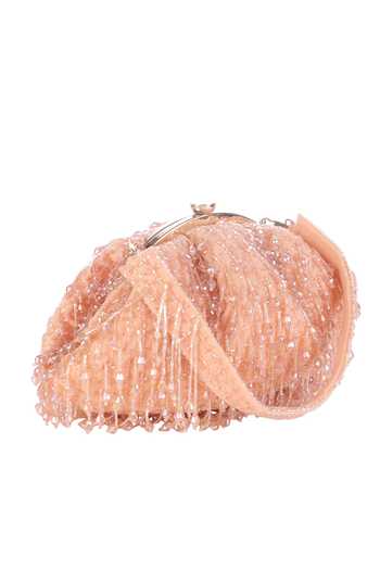 Shop_Nazaakat By Samara Singh_Blush Beads Batua Bag With Detachable Handle _Online_at_Aza_Fashions