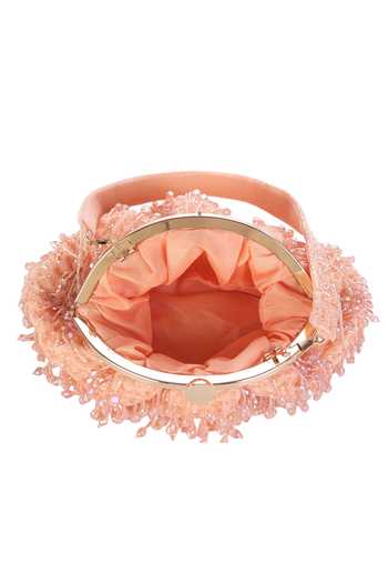 Nazaakat By Samara Singh_Blush Beads Batua Bag With Detachable Handle _at_Aza_Fashions