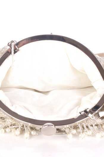 Nazaakat By Samara Singh White Beads, Pearls Beaded Embellished Batua Bag Online at Aza Fashions Nazaakat By Samara Singh_White Beads, Pearls Beaded Embellished Batua Bag _Online_at_Aza_Fashions
