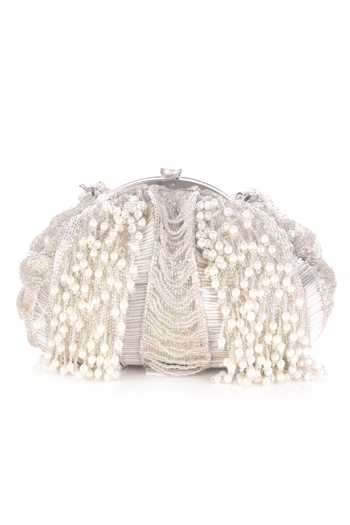 Buy Nazaakat By Samara Singh White Beads, Pearls Beaded Embellished Batua Bag Online at Aza Fashions Buy_Nazaakat By Samara Singh_White Beads, Pearls Beaded Embellished Batua Bag _Online_at_Aza_Fashions
