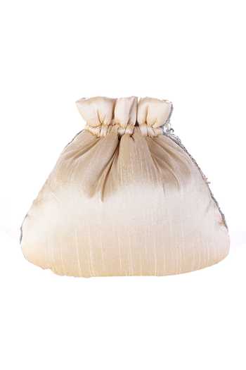 Buy_Nazaakat By Samara Singh_Silver Beads, Pearls, Tassels Beaded And Potli Bag _Online_at_Aza_Fashions