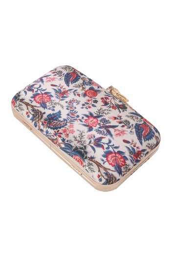 Buy Nazaakat By Samara Singh Off White Embroidery, Sequins Floral Clutch With Bird Motif Online at Aza Fashions Buy_Nazaakat By Samara Singh_Off White Embroidery, Sequins Floral Clutch With Bird Motif _Online_at_Aza_Fashions
