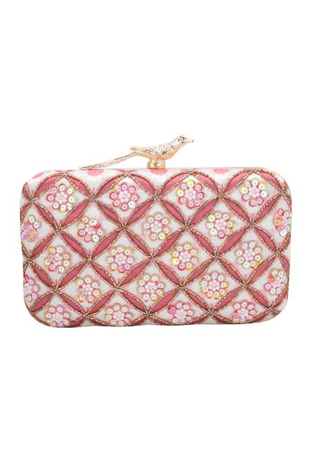 Buy_Nazaakat By Samara Singh_Pink Sequins, Beads, Embroidery And Beaded Clutch 