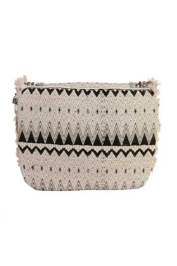Nazaakat By Samara Singh Off White Beads, Fringe, Sequins, Stones Geometric Pattern Coin And Boho Bag Online at Aza Fashions Nazaakat By Samara Singh_Off White Beads, Fringe, Sequins, Stones Geometric Pattern Coin And Boho Bag _Online_at_Aza_Fashions