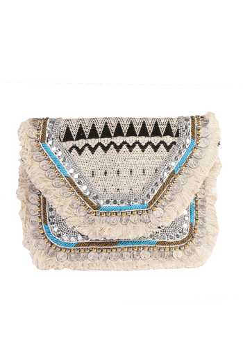 Buy Nazaakat By Samara Singh Off White Beads, Fringe, Sequins, Stones Geometric Pattern Coin And Boho Bag Online at Aza Fashions Buy_Nazaakat By Samara Singh_Off White Beads, Fringe, Sequins, Stones Geometric Pattern Coin And Boho Bag _Online_at_Aza_Fashions
