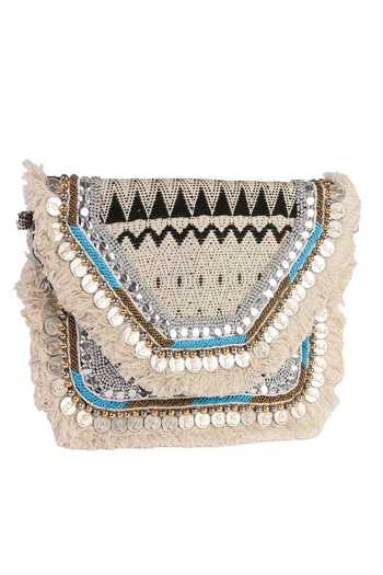 Shop Nazaakat By Samara Singh Off White Beads, Fringe, Sequins, Stones Geometric Pattern Coin And Boho Bag Online at Aza Fashions Shop_Nazaakat By Samara Singh_Off White Beads, Fringe, Sequins, Stones Geometric Pattern Coin And Boho Bag _Online_at_Aza_Fashions