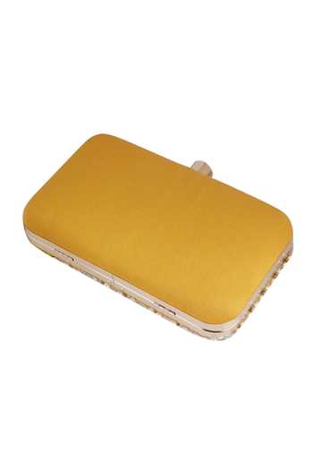 Shop_Nazaakat By Samara Singh_Gold Pearls, Mirrors, Rhinestones And Embellished Clutch Bag _Online_at_Aza_Fashions