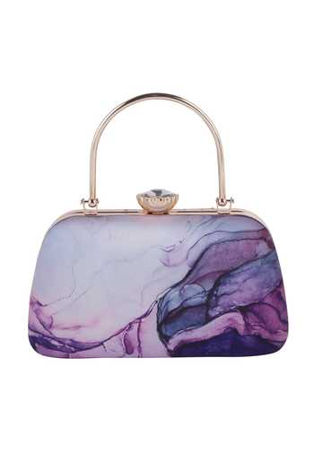 Nazaakat By Samara Singh_Purple Embroidery, Beads, Crystals, Sequins And Pearl Embellished Clutch _Online_at_Aza_Fashions