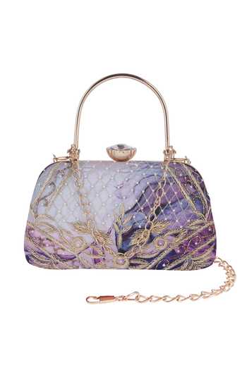 Nazaakat By Samara Singh Embroidered & Pearl Embellished Clutch 