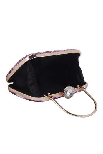Shop_Nazaakat By Samara Singh_Purple Embroidery, Beads, Crystals, Sequins And Pearl Embellished Clutch _Online_at_Aza_Fashions