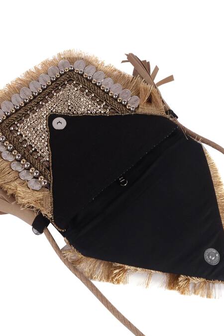 Buy Nazaakat By Samara Singh Brown Beads, Fringe, Tassels Coin And Beaded Boho Bag Online at Aza Fashions Buy_Nazaakat By Samara Singh_Brown Beads, Fringe, Tassels Coin And Beaded Boho Bag _Online_at_Aza_Fashions
