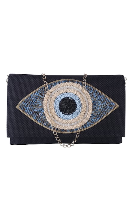 Nazaakat By Samara Singh Evil Eye Beaded Flap Bag 
