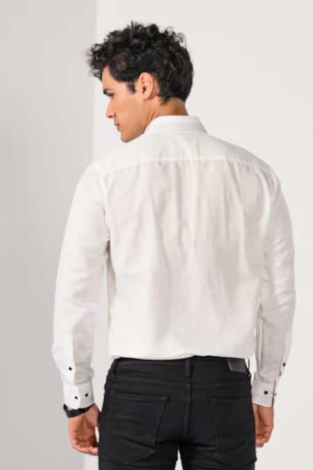 Kalpana Naik Drunken Teddy Embroidered Cotton Linen Shirt 