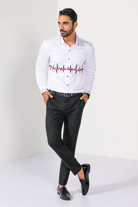 Shop_Kalpana Naik_White Cotton Embroidery Echoes Of The Heart Shirt _Online_at_Aza_Fashions