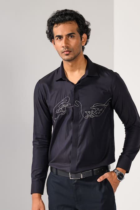 Kalpana Naik Threads Of Fate Dabka Embroidered Hand Motif Shirt 