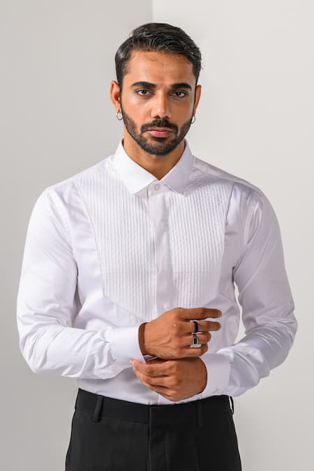 Kalpana Naik Pintuck Detail Hand & Machine Embroidered Shirt 