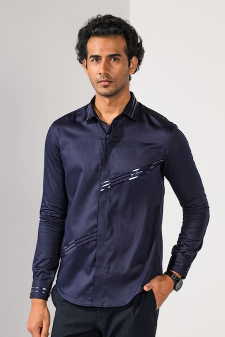 Kalpana Naik Pintuck Detail Stripe Detail Shirt 